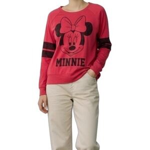 Disney Parks Minnie Mouse Long Sleeve Red Jersey Top Sz S #28 Spirit Graphic Tee